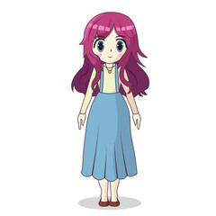 Cute girl anime kawaii character Vector