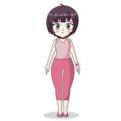 Cute girl anime kawaii character Vector