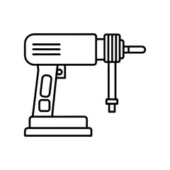 vector illustration of electric drill line art