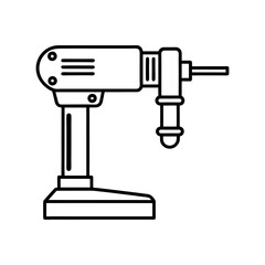 vector illustration of electric drill line art