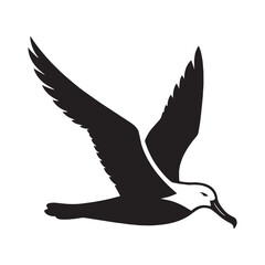 Flying Majesty of Albatross silhouette – Albatross illustration – Minimalist Albatross vector – Bird silhouette

