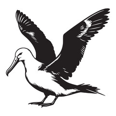Ocean Drifter Albatross silhouette – Albatross illustration – Minimalist Albatross vector – Bird silhouette

