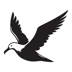 Albatross silhouette with extended grace – Albatross illustration – Minimalist Albatross vector – Bird silhouette

