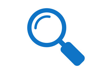 Magnifying glass search icon find zoom blue color