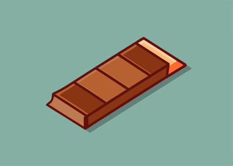 Isometric Illustration of a Chocolate Bar Sweet Treat