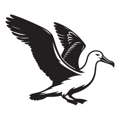 Graceful Albatross silhouette riding wind currents – Albatross illustration – Minimalist Albatross vector – Bird silhouette

