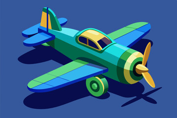 Colorful Cartoon Airplane Toy Illustration for Kids