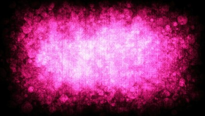 Festive pink bokeh effect, dark edges.  A vibrant pink cluster of softly blurred lights against a dark backdrop