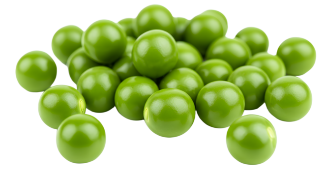 A vibrant arrangement of glossy green spheres scattered on a white background, ideal for creative projects or design use