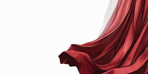 Draped crimson fabric, flowing elegantly