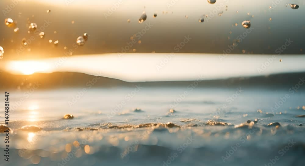 Aufkleber wet surface with many drops of water on it the water droplets are scattered all over the surface cre