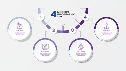 Half circle 4 data infographic.