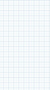 Animation loop of horizontal scrolling of a white graph paper background (portrait)