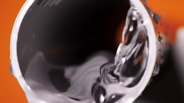 a white PVC pipe leaking clear water with droplets splashing