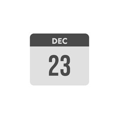 calender icon, 23 december icon with white background