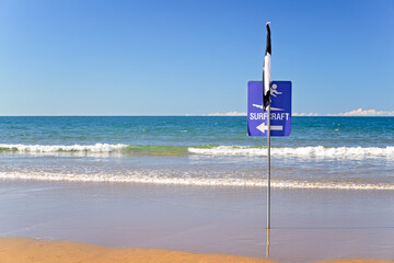 surfcraft sign, patrolled swimming beach, Queensland Australia, boogie and surf board restricted...