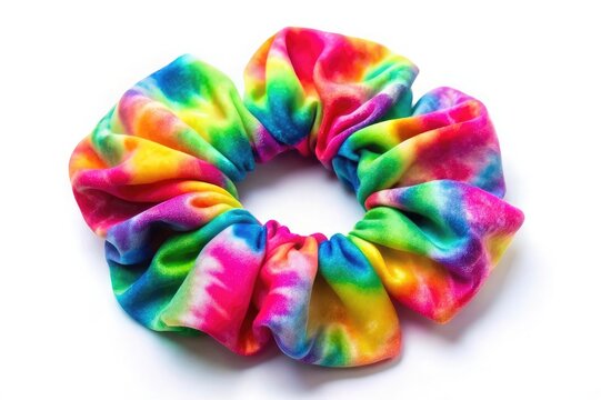 Rainbow Tie Dye Scrunchie Hair Accessory