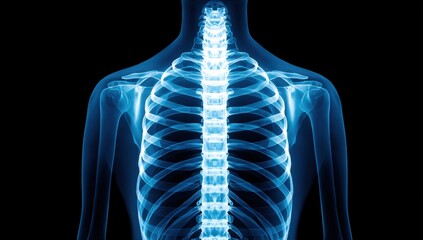 Spine and Rib Cage Anatomy X-ray View