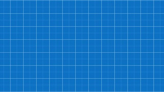 Blueprint animation loop of a vertical scrolling of a graph paper background (landscape)