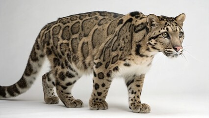 Clouded Leopard on studio background
