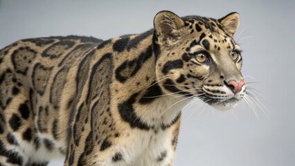 Obraz premium Clouded Leopard on studio background 