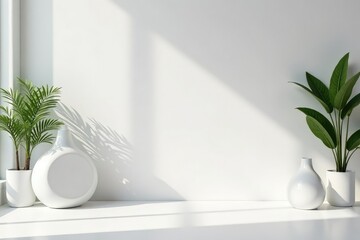 Pure white backdrop, minimalist product display, studio, clean, matte