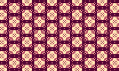Pixel nude pattern on burgundy background seamless ornament for textile, fabric, cards, interior, paper decoration