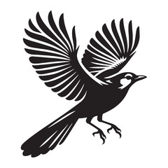 Chirping Moment in Blue Jay silhouette – Blue Jay illustration – Minimalist Blue Jay vector – Bird silhouette

