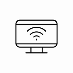 Monitor wireless display screen icon vector sign