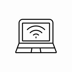 Computer laptop wifi connection icon vector sign