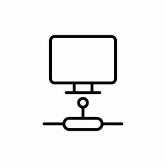 Computer desktop workstation setup icon vector sign