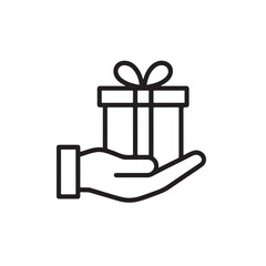 gift box with hand vector illustration