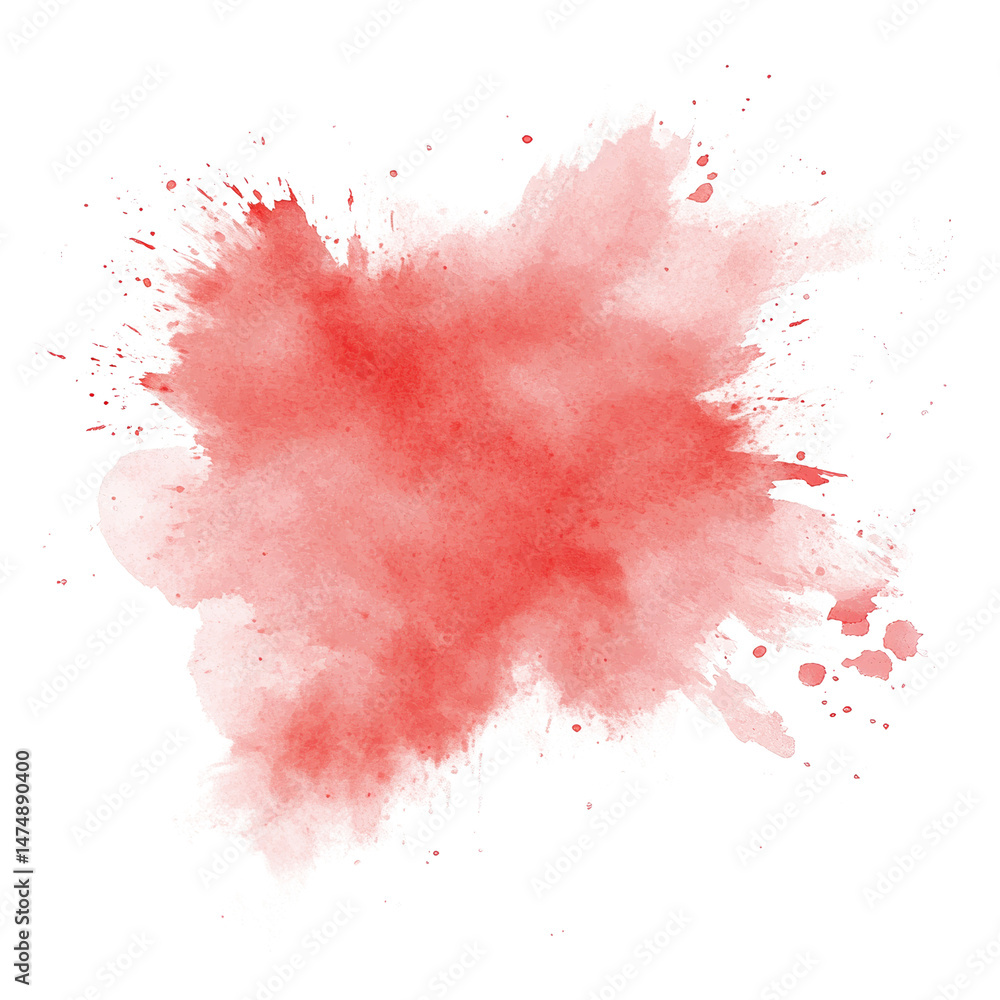 Aufkleber crimson watercolor splash with subtle texture on a pristine white canvas