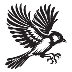 Perched Proud Blue Jay silhouette – Blue Jay illustration – Minimalist Blue Jay vector – Bird silhouette

