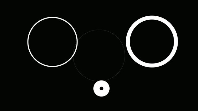 circles on transparent background Set of 4 Circle Ring Accent Highlights Elements Night Sky. circle pop up loop animation, Effects pop up, line, shiny, blast background. 4k