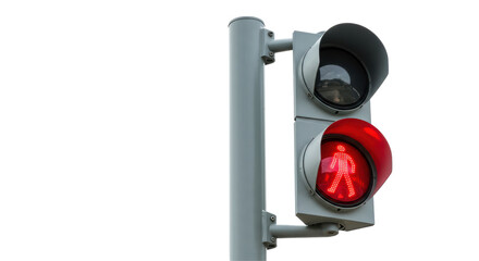 Isolated Red Pedestrian Traffic Light