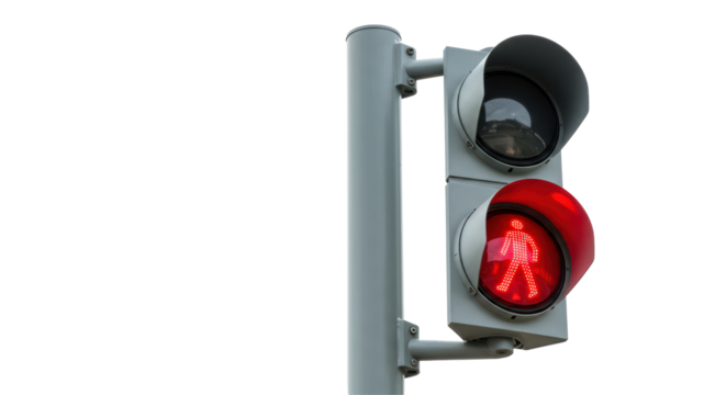 Isolated Red Pedestrian Traffic Light
