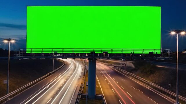 Billboard in Twilight: A large, blank billboard dominates the skyline, bathed in the soft hues of twilight.
