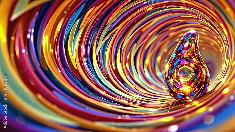 Fototapete vibrant tunnel composed of colorful swirling lines that create hypnotic effect. at center of this ab