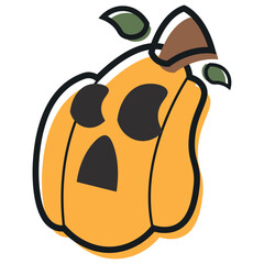 Isolated cute halloween carved pumpkin icon Vector