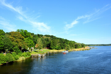 Fototapeta premium See, Wald, Ufer, Himmel, Horizont, Natur, Frühling, Landschaft