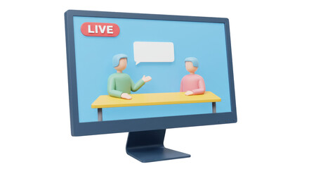 Isolated Live Streaming on Monitor Screen