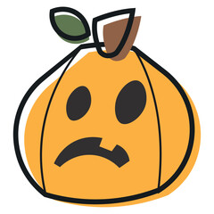 Isolated cute halloween carved pumpkin icon Vector