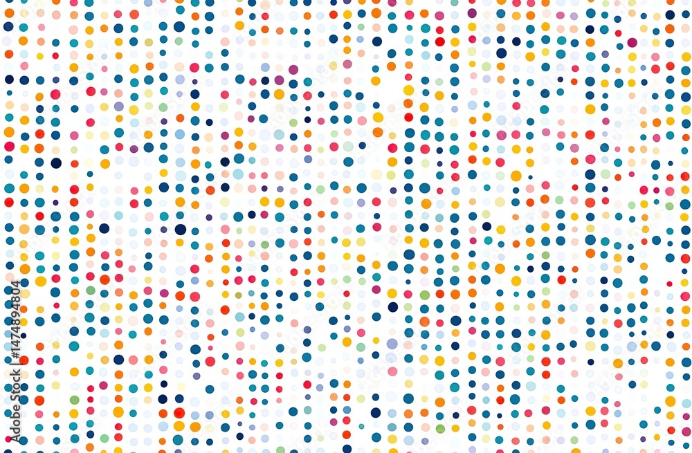 Poster abstract colorful dot pattern background. densely packed circles in various sizes and shades of colo