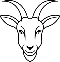 vector illustration of a goat Head