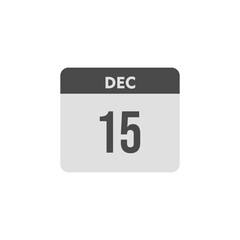 calender icon, 15 december icon with white background