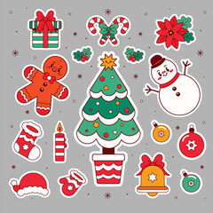 Fototapeta premium Christmas sticker vector design