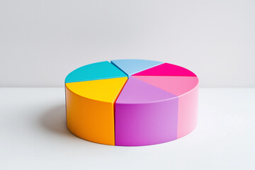 Obraz premium Colorful Wooden Pie Chart Data Visualization