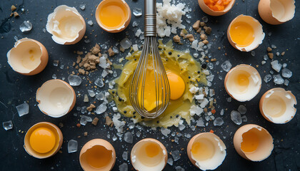 ia generated. eggs and flour on the table