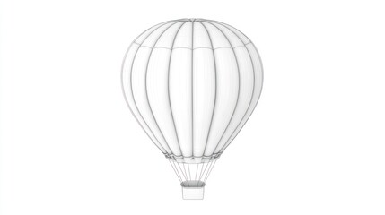 Fototapeta premium Hot Air Balloon Sketch: A grayscale illustration of a hot air balloon, symbolizing adventure, freedom, and travel. The detailed sketch captures the elegance and simplicity of the iconic airship.